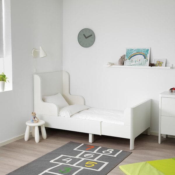 BUSUNGE - Extendable bed, white, 80x200 cm - best price from Maltashopper.com 70305700