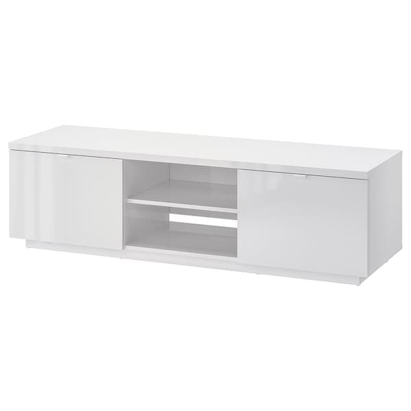 BYÅS - TV bench, high-gloss white, 160x42x45 cm - best price from Maltashopper.com 80227797