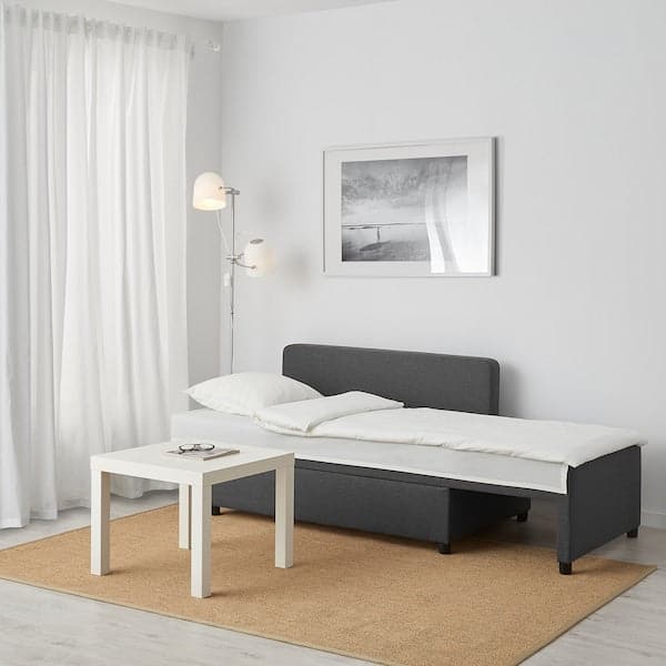 BYGGET Chaise-longue/sofa bed - Knisa/dark grey with container - best price from Maltashopper.com 60503084
