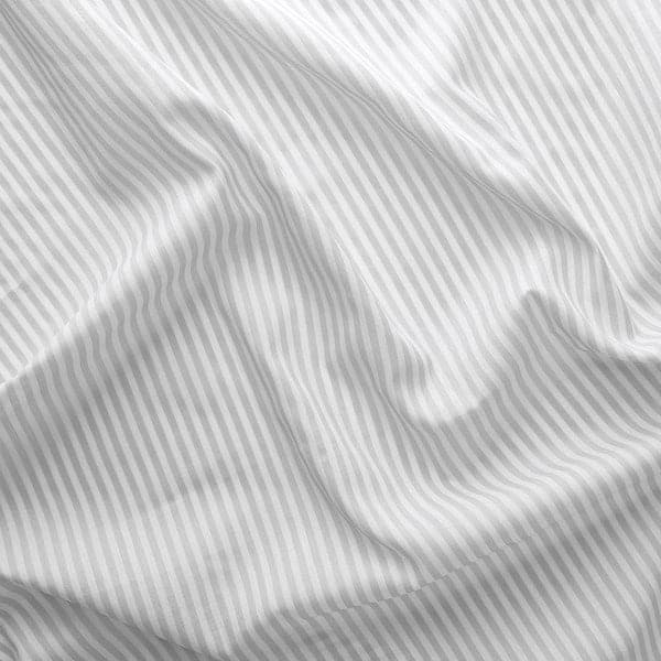 Ikea BYMOTT Curtains, 1 pair - white/light grey striped 120x300 cm , 120x300 cm
