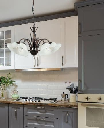 Bricocenter BYRON RUST FLOWER CHANDELIER D56 5XE27=42W