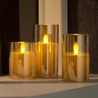 ION Led candles set of 3 amberØ 7.5 cm - best price from Maltashopper.com CS621775