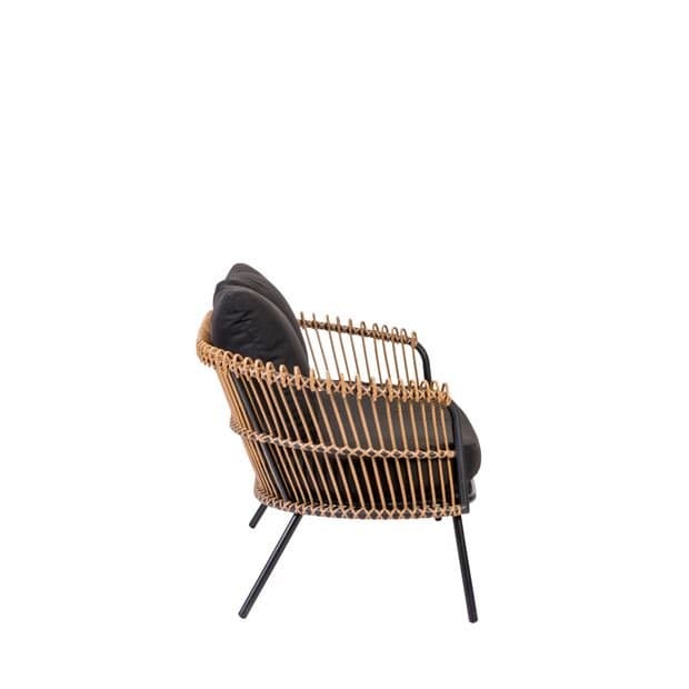 LARGOW Divanolounge black, natural H 72 x W 147 x D 82 cm - best price from Maltashopper.com CS652491