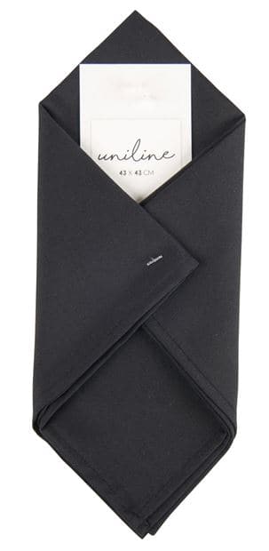 UNILINE Black napkin W 43 x L 43 cm - best price from Maltashopper.com CS615699