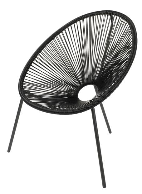 ACAPULCO Black lounge chair H 82 x W 75 x D 69 cm - best price from Maltashopper.com CS539315