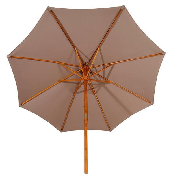 WOOD Umbrella without base taupe H 260 cm - Ø 300 cm - best price from Maltashopper.com CS598696