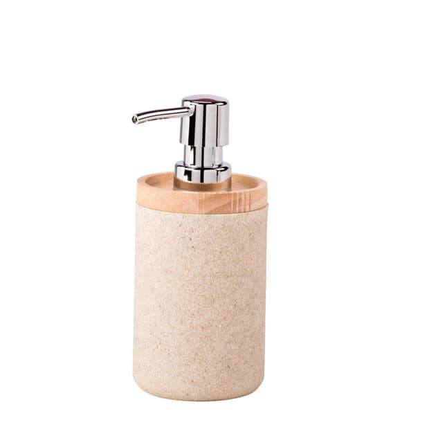 NEW RESIN Natural soap dispenser H 17.2 cm - Ø 8 cm - best price from Maltashopper.com CS574084