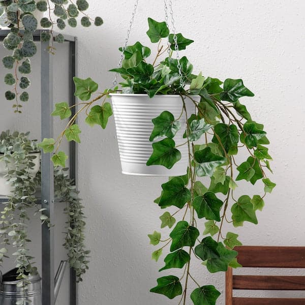 Ikea CASHEWÄPPLE - Hanging planter, in/outdoor white, 15 cm