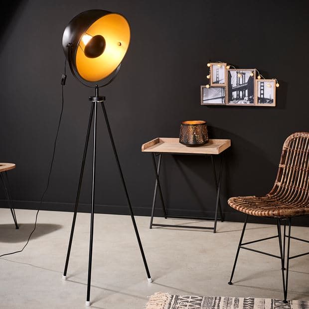 SOLEIL Black floor lamp H 120 x W 40 x D 40 cm - best price from Maltashopper.com CS589736