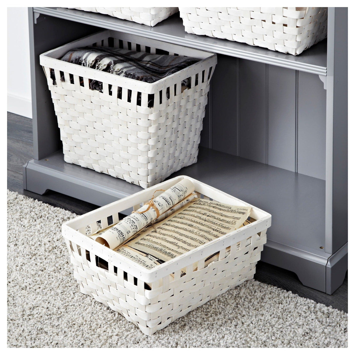 Ikea KNARRA - Basket, white, 38x29x16 cm