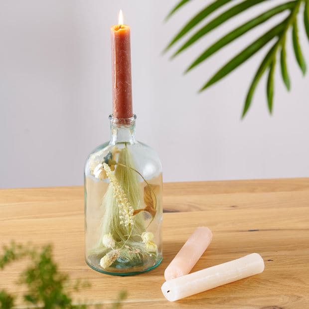 RETRO Transparent bottle vase H 21.5 cm - Ø 11.5 cm - best price from Maltashopper.com CS663194