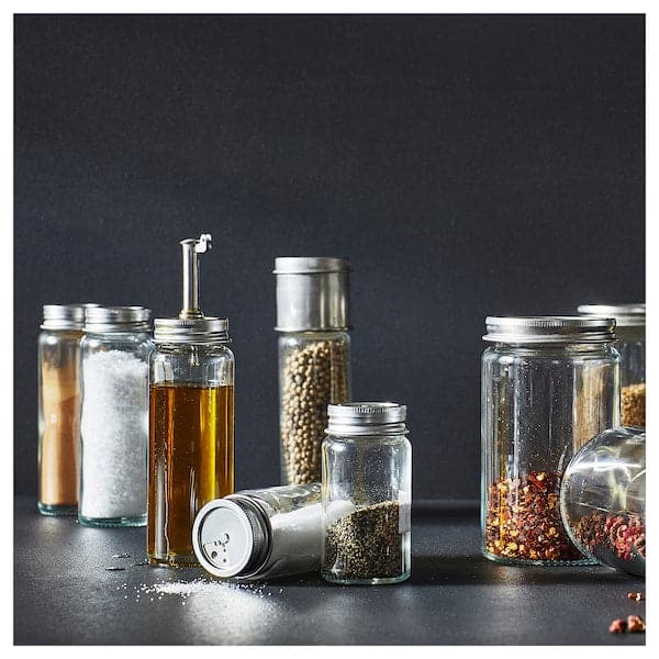 CITRONHAJ - Oil/vinegar bottle, clear glass/stainless steel, 16 cm - best price from Maltashopper.com 20553207