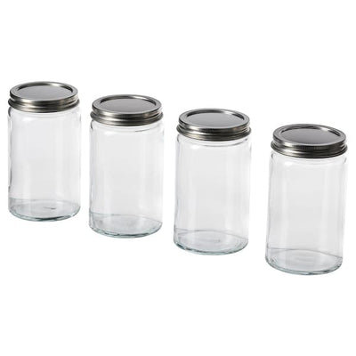 CITRONHAJ - Spice jar, clear glass/stainless steel, 35 cl - best price from Maltashopper.com 50553215