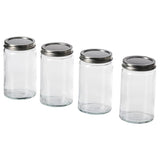 CITRONHAJ spice jar, clear glass/stainless steel, 35 cl, 4 pack