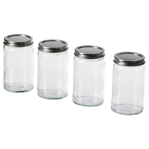 Ikea CITRONHAJ - Spice jar, clear glass/stainless steel, 35 cl