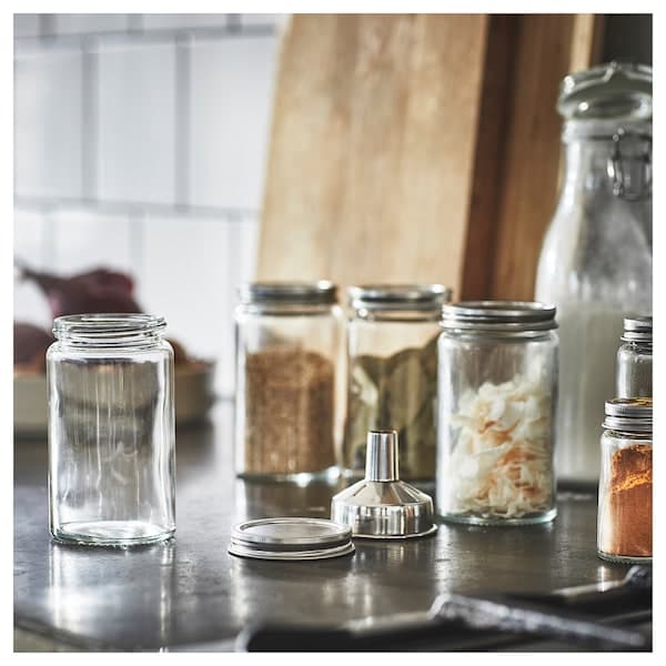 CITRONHAJ - Spice jar, clear glass/stainless steel, 35 cl - best price from Maltashopper.com 50553215