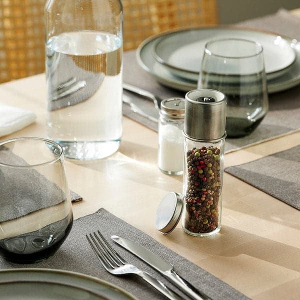 Ikea CITRONHAJ - Spice mill, clear glass/stainless steel, 15 cm