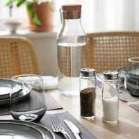 CITRONHAJ - Salt and pepper shakers, clear glass/stainless steel, 12 cm - best price from Maltashopper.com 00553227