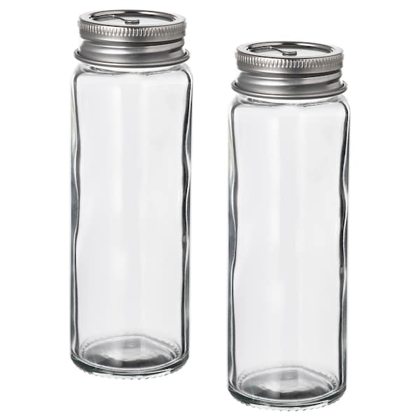 CITRONHAJ - Salt and pepper shakers, clear glass/stainless steel, 12 cm - best price from Maltashopper.com 00553227