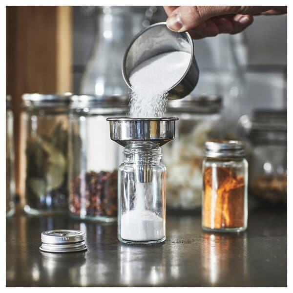 Ikea CITRONHAJ - Salt and pepper shakers, clear glass/stainless steel, 8 cm
