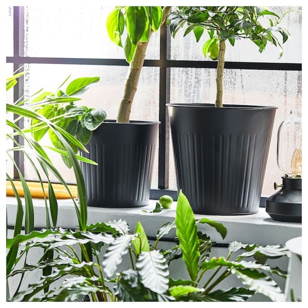 Ikea CITRONMELISS - Plant pot, in/outdoor/anthracite, 24 cm