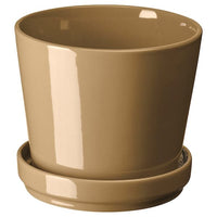 CITRUSFRUKT - Plant pot with saucer, in/outdoor yellow-brown, 12 cm - best price from Maltashopper.com 90551573