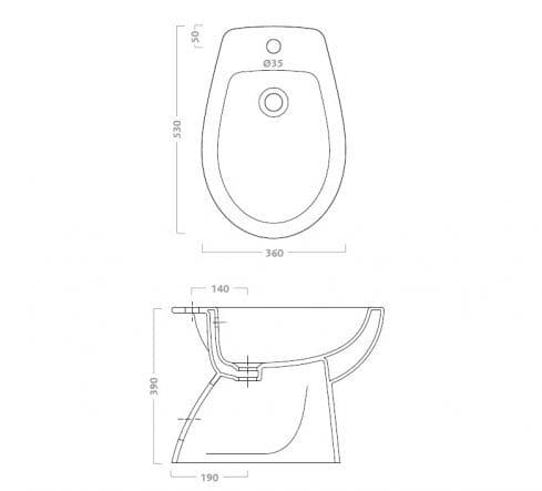 Bricocenter COLIBRI GEBERIT SINGLE-HOLE CERAMIC FLOOR BIDET WHITE