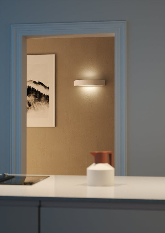 42X15X7 CM 42X15X7 CM 2XE14=13W WHITE PLASTER CURTAIN WALL LIGHT