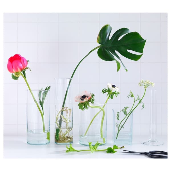 CYLINDER - Vase, set of 3, clear glass - best price from Maltashopper.com 60175092