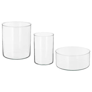 Ikea CYLINDER - Vase/bowl, set of 3, clear glass