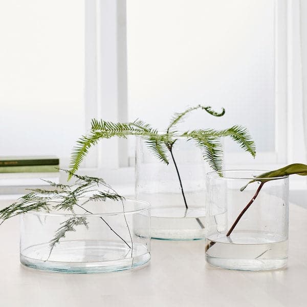 Ikea CYLINDER - Vase/bowl, set of 3, clear glass