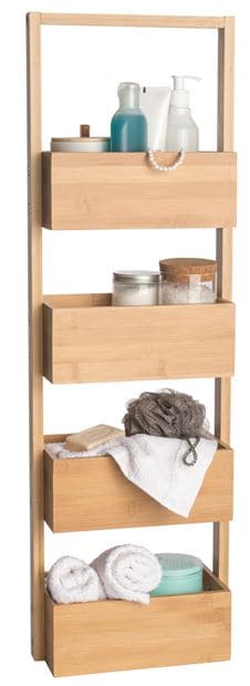 BAMBOO Natural storage shelf H 88 x W 28 x D 15 cm - best price from Maltashopper.com CS633556