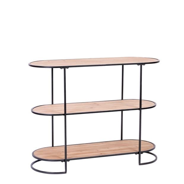 Casa HENDERSON Wall shelf black, natural H 81 x W 105 x D 39.5 cm