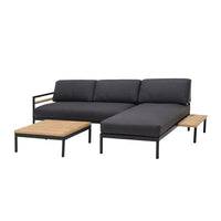 HANNA Lounge bench black H 59 x W 150.9 x D 77.2 cm - best price from Maltashopper.com CS668381