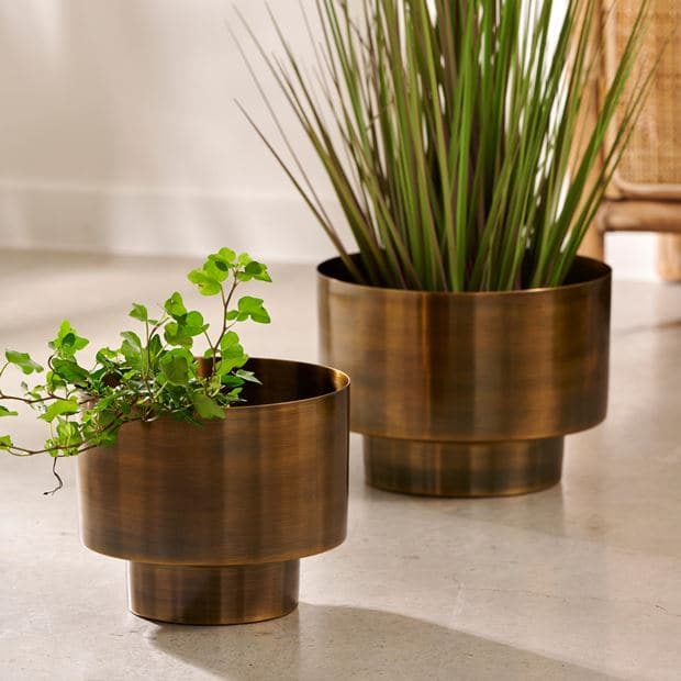 Casa SATURN Bronze plant pot H 18 cm - Ø 21 cm - Ø 14 cm