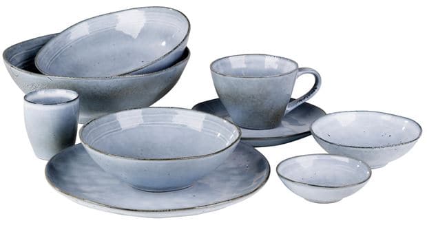 Casa EARTH ICE Deep blue plate H 6.4 cm - Ø 20 cm