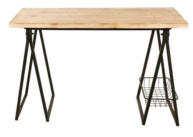 TRETO Desk black, brown H 75 x W 50 x L 120 cm - best price from Maltashopper.com CS611275