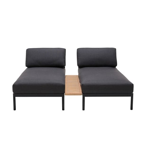 HANNA Lounge chair black H 59 x W 73.8 x L 150.9 cm - best price from Maltashopper.com CS668304