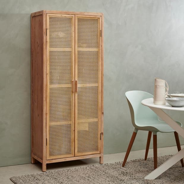 WEBSTER Natural wardrobe H 165 x W 70 x D 40 cm - best price from Maltashopper.com CS659722