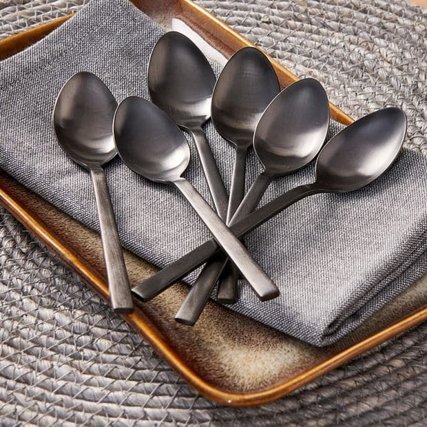 SUBLIMO Coffee spoons set of 6 black H 14 cm - best price from Maltashopper.com CS628460