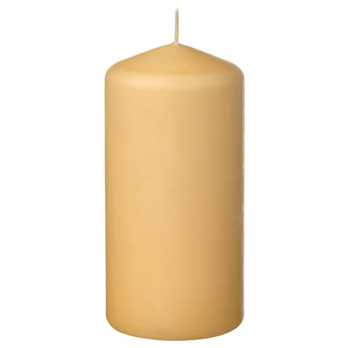 DAGLIGEN - Unscented candle, light yellow, , 14 cm