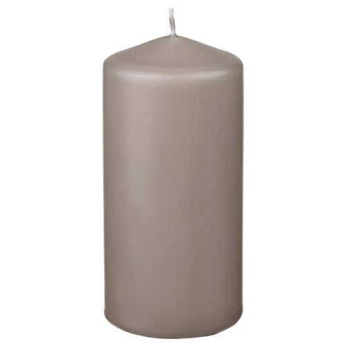 DAGLIGEN - Unscented candle, dark grey-beige, , 14 cm