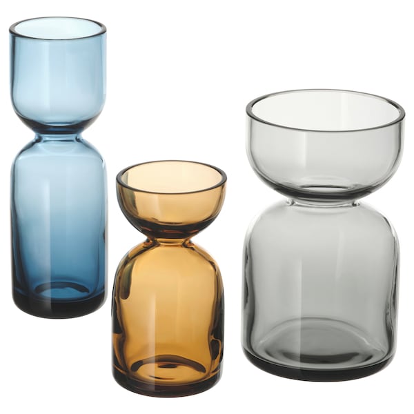 DAKSJUS - Set of 3 vases, various colours - best price from Maltashopper.com 40567109