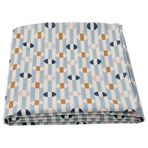 DAKSJUS - Tablecloth, cleanable/blue striped pattern,145x240 cm - best price from Maltashopper.com 90567041