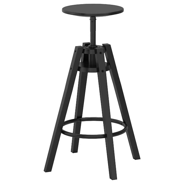 DALFRED - Bar stool, black, 63-74 cm