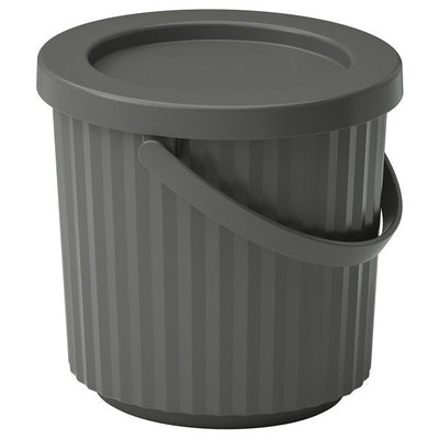 DAMMÄNG - Bin with lid, dark grey, 8 l - best price from Maltashopper.com 00559984