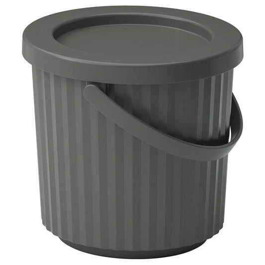 Ikea DAMMÄNG - Bin with lid, dark grey, 8 l