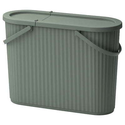 DAMMÄNG - Bin with lid, grey-green, 48 l - best price from Maltashopper.com 00559979