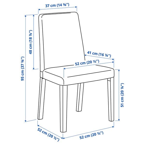 Ikea DANDERYD / BERGMUND - Table and 4 chairs, black/gunnared smoke grey, , 130 cm