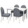 DANDERYD / DANDERYD table and 4 chairs, white/Vissle grey, 130 cm